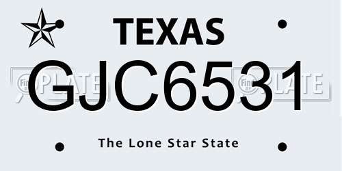 GJC6531 Texas License Plate