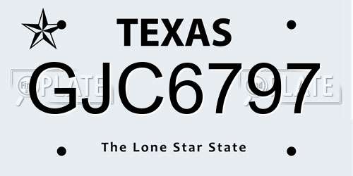 GJC6797 Texas License Plate