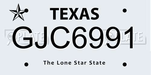 GJC6991 Texas License Plate