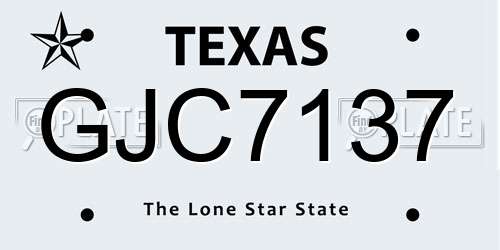 GJC7137 Texas License Plate