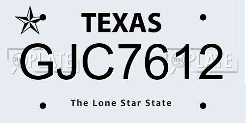 GJC7612 Texas License Plate