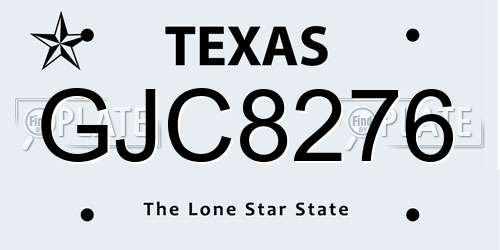 GJC8276 Texas License Plate