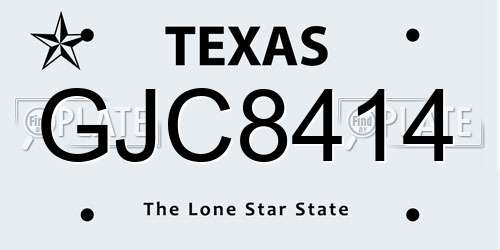 GJC8414 Texas License Plate
