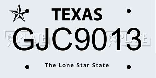 GJC9013 Texas License Plate