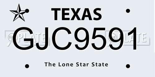 GJC9591 Texas License Plate