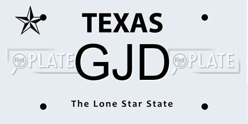 GJD Texas License Plate