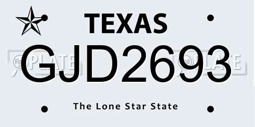 GJD2693 Texas License Plate