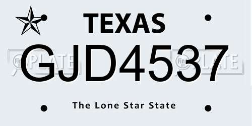 GJD4537 Texas License Plate