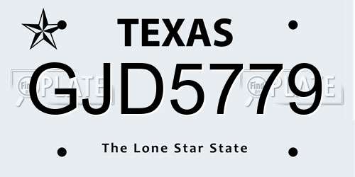 GJD5779 Texas License Plate