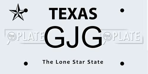 GJG Texas License Plate