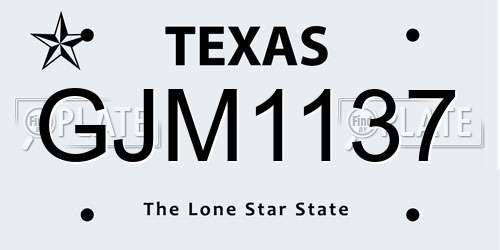 GJM1137 Texas License Plate
