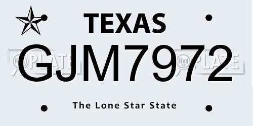 GJM7972 Texas License Plate