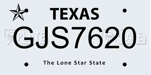 GJS7620 Texas License Plate