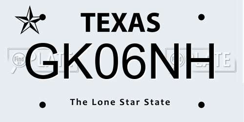 GK06NH Texas License Plate