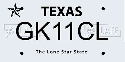GK11CL Texas License Plate