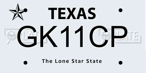 GK11CP Texas License Plate