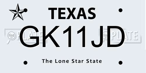 GK11JD Texas License Plate