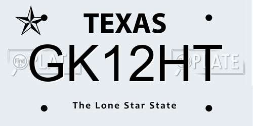 GK12HT Texas License Plate