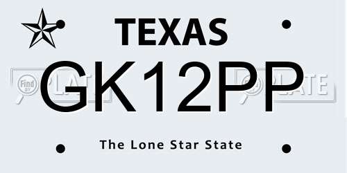 GK12PP Texas License Plate