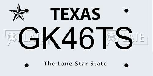 GK46TS Texas License Plate