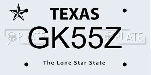 GK55Z Texas License Plate