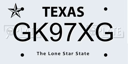 GK97XG Texas License Plate
