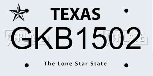 GKB1502 Texas License Plate