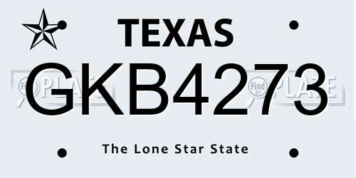 GKB4273 Texas License Plate