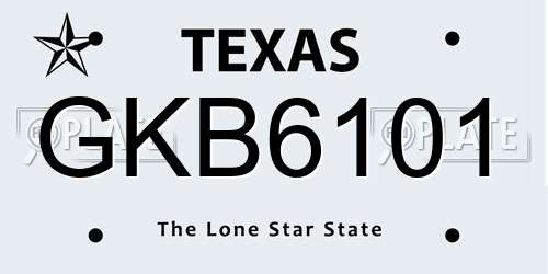 GKB6101 Texas License Plate
