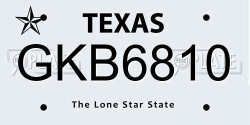 GKB6810 Texas License Plate