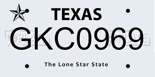 GKC0969 Texas License Plate