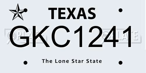 GKC1241 Texas License Plate
