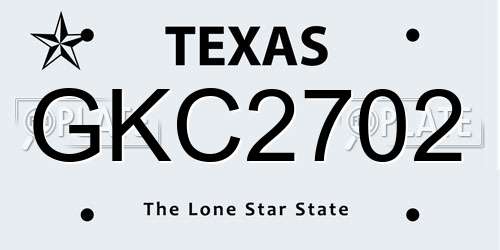 GKC2702 Texas License Plate