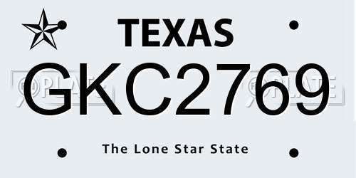 GKC2769 Texas License Plate