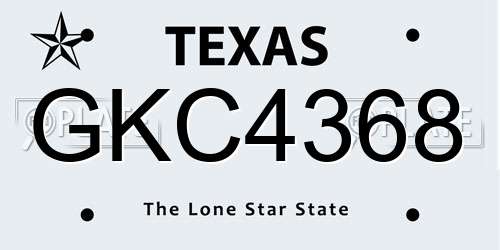 GKC4368 Texas License Plate