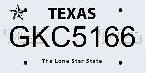 GKC5166 Texas License Plate