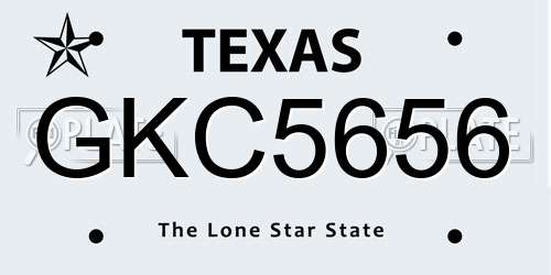 GKC5656 Texas License Plate