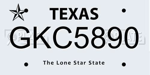 GKC5890 Texas License Plate