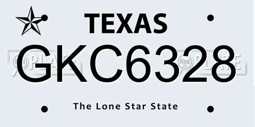 GKC6328 Texas License Plate
