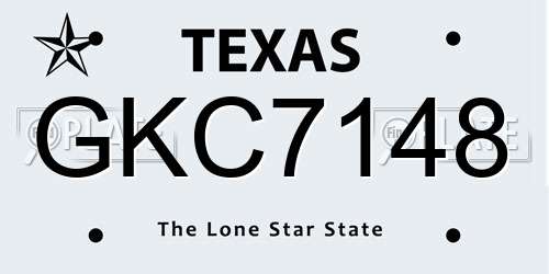 GKC7148 Texas License Plate