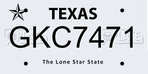 GKC7471 Texas License Plate