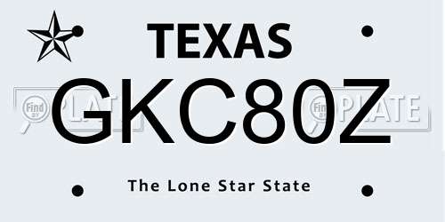GKC80Z Texas License Plate