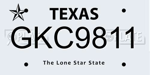 GKC9811 Texas License Plate