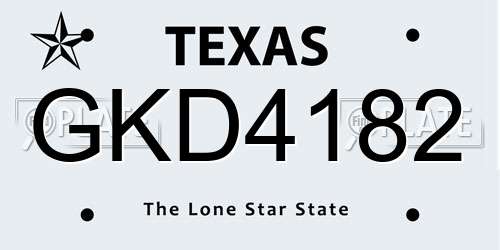 GKD4182 Texas License Plate