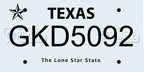 GKD5092 Texas License Plate