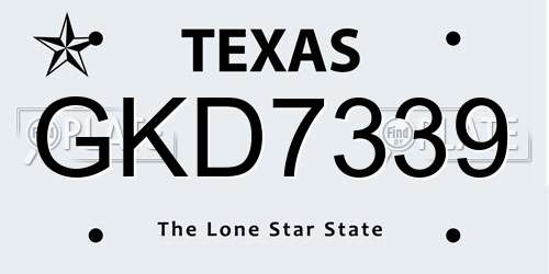GKD7339 Texas License Plate
