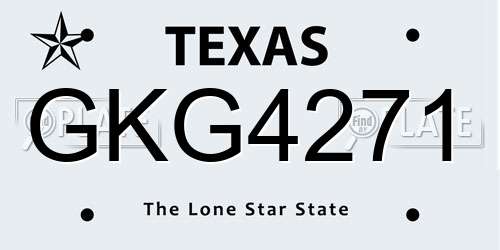 GKG4271 Texas License Plate