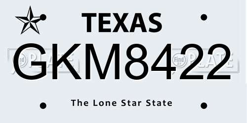 GKM8422 Texas License Plate