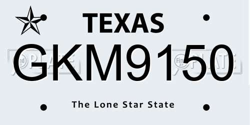 GKM9150 Texas License Plate
