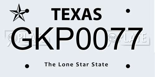 GKP0077 Texas License Plate
